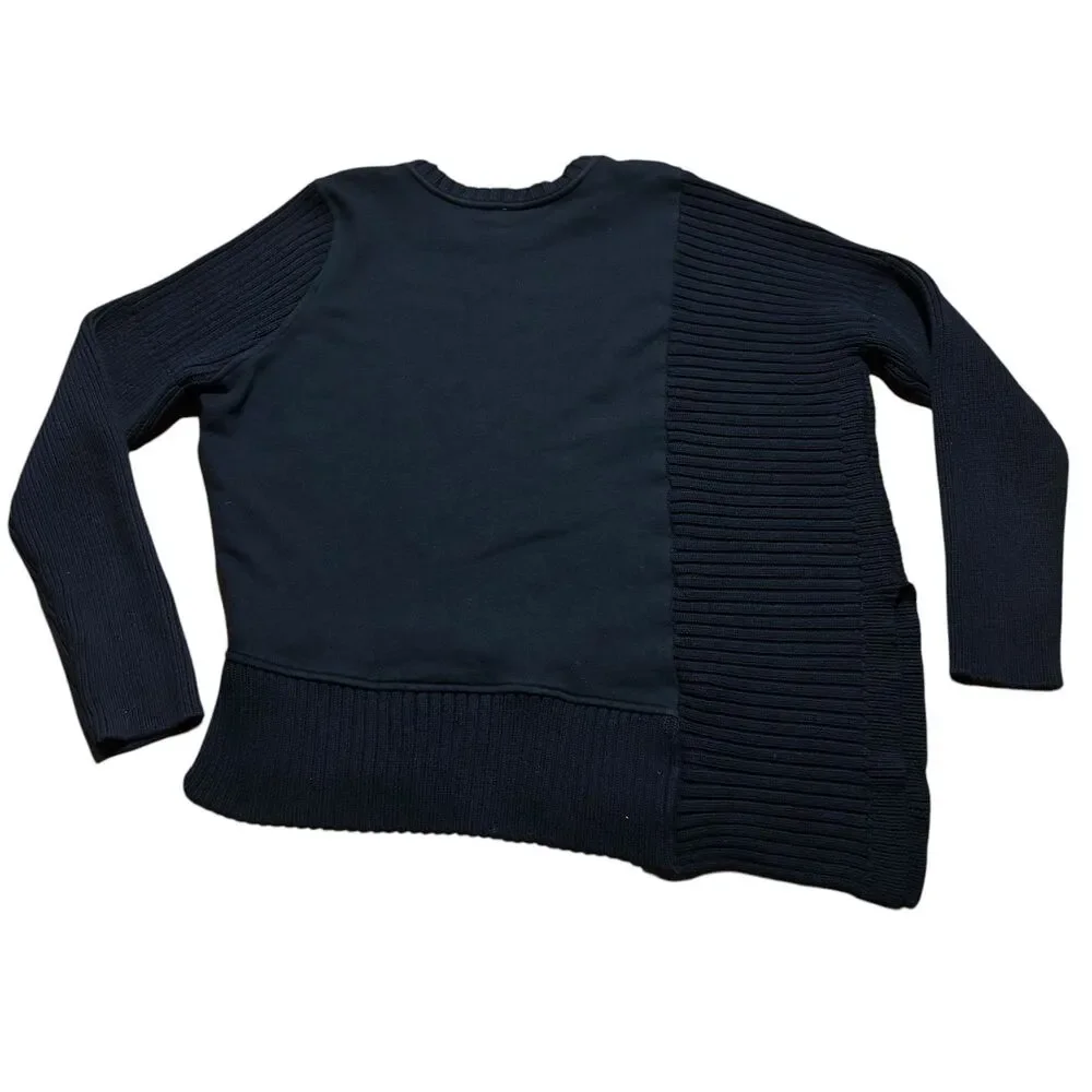 Athleta Bayridge Asymmetrical Ribbed Sweater Black- Size XS - Picture 4 of 9